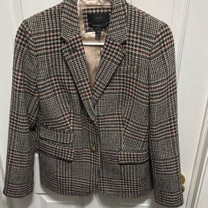 J. Crew Women's Plaid Blazer - Black, Brown, Cream